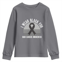 I Wear Black For Skin Cancer Awareness Youth Sweatshirt Retro Vintage Sunset