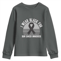 I Wear Black For Skin Cancer Awareness Youth Sweatshirt Retro Vintage Sunset
