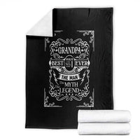 Vintage Fathers Day Gift For Grandpa Throw Blanket The Man The Myth The Legend