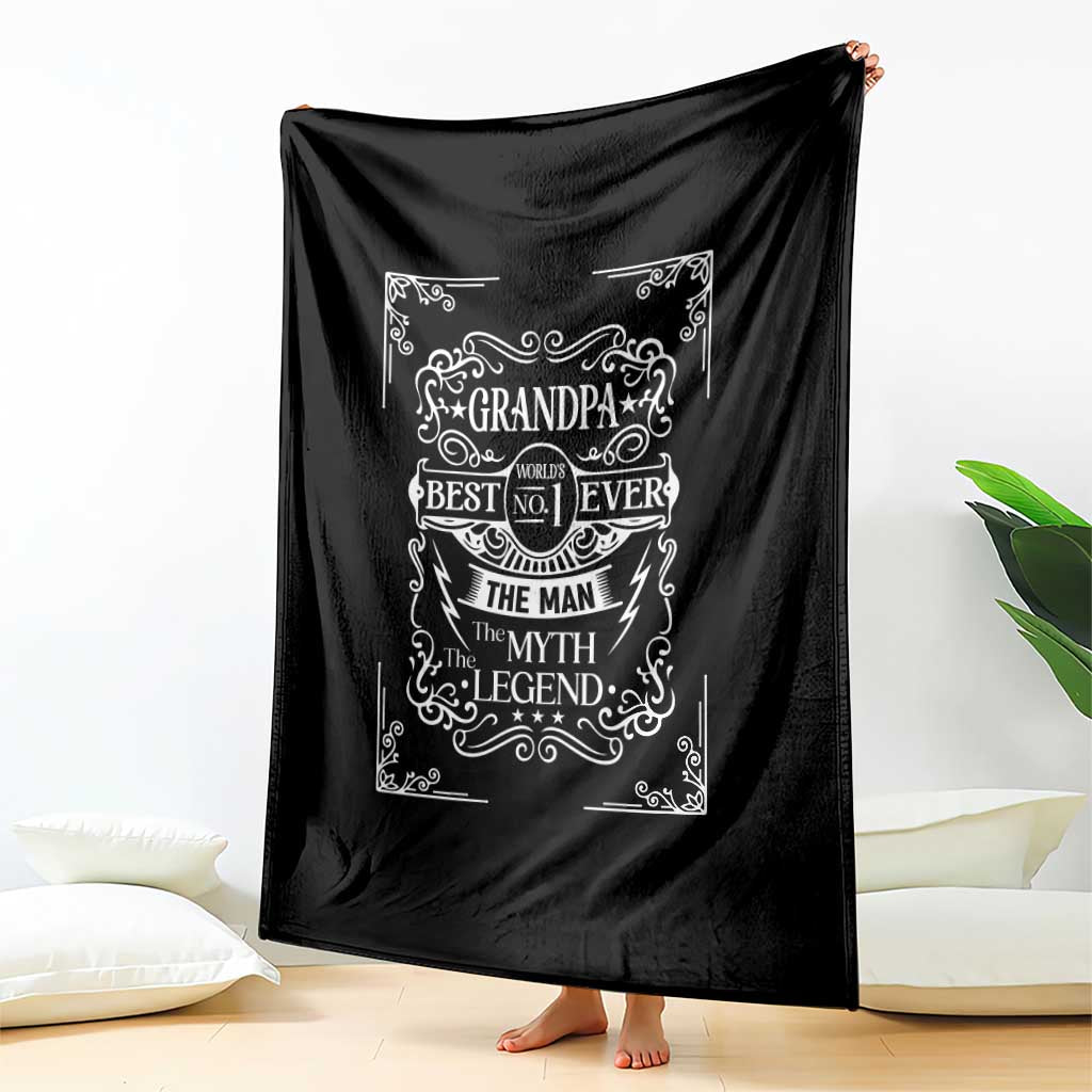 Vintage Fathers Day Gift For Grandpa Throw Blanket The Man The Myth The Legend