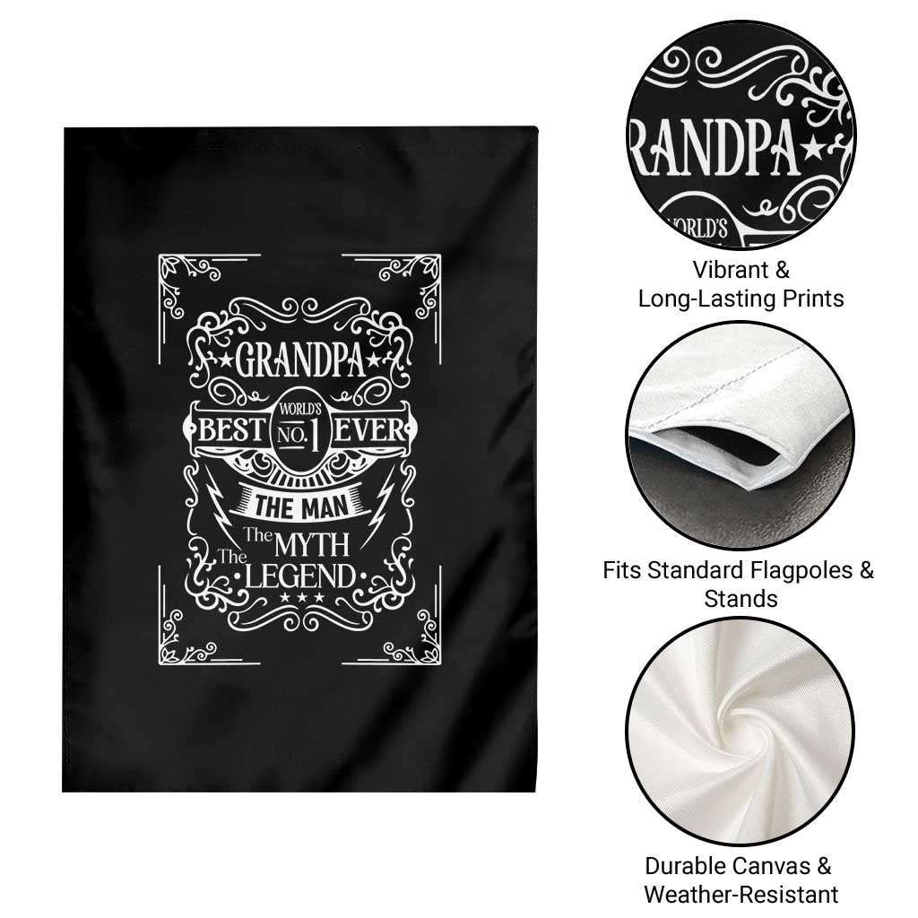 Vintage Fathers Day Gift For Grandpa Garden Flag The Man The Myth The Legend