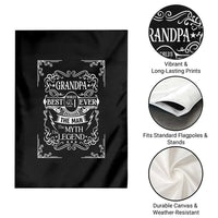 Vintage Fathers Day Gift For Grandpa Garden Flag The Man The Myth The Legend