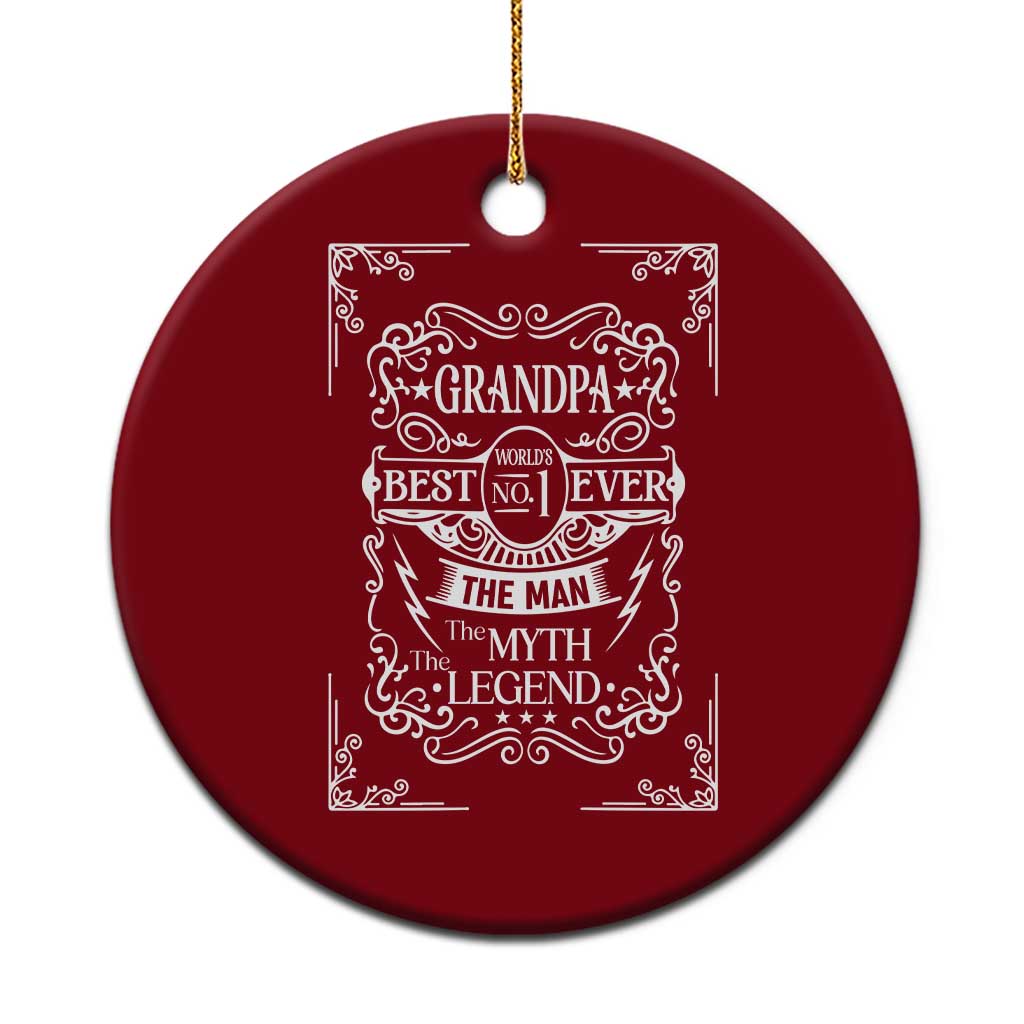 Vintage Fathers Day Gift For Grandpa Ceramic Ornament The Man The Myth The Legend