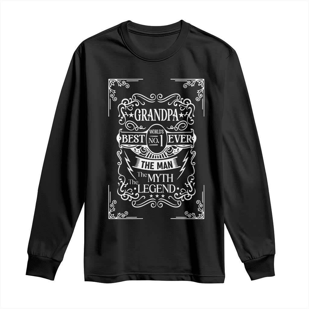 Vintage Fathers Day Gift For Grandpa Long Sleeve Shirt The Man The Myth The Legend