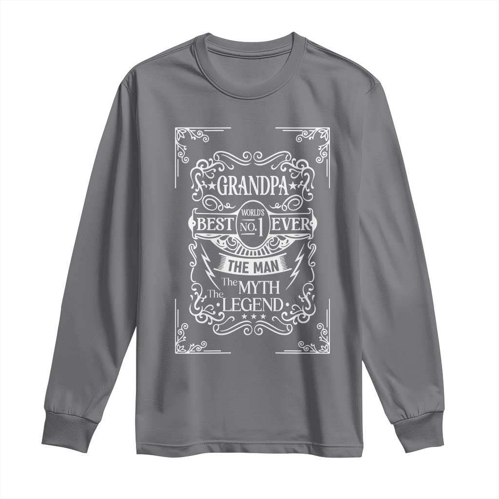 Vintage Fathers Day Gift For Grandpa Long Sleeve Shirt The Man The Myth The Legend