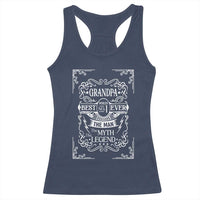 Vintage Fathers Day Gift For Grandpa Racerback Tank Top The Man The Myth The Legend