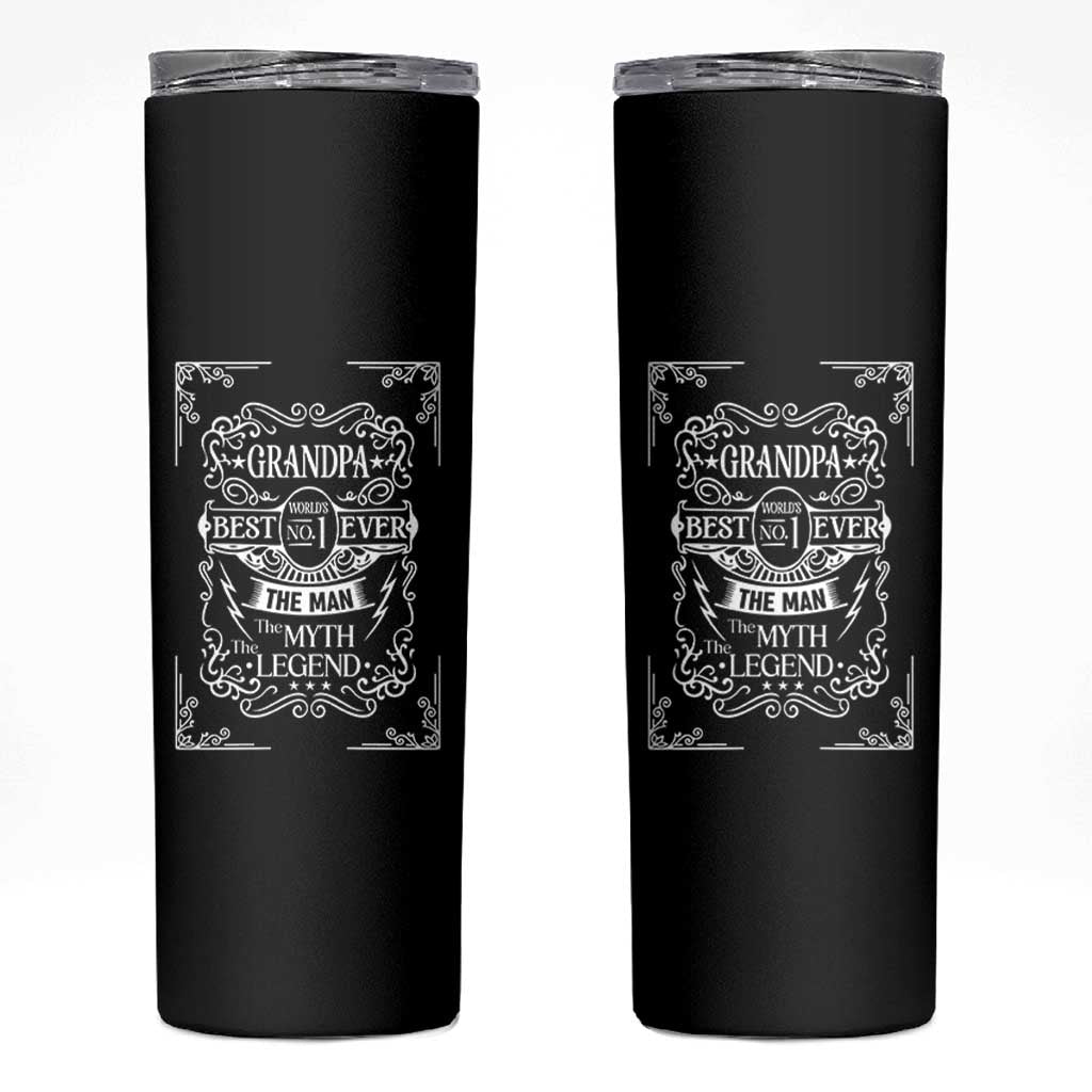 Vintage Fathers Day Gift For Grandpa Skinny Tumbler The Man The Myth The Legend