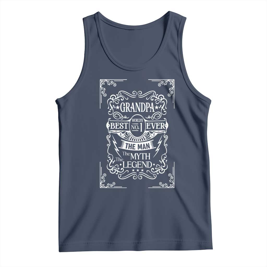 Vintage Fathers Day Gift For Grandpa Tank Top The Man The Myth The Legend