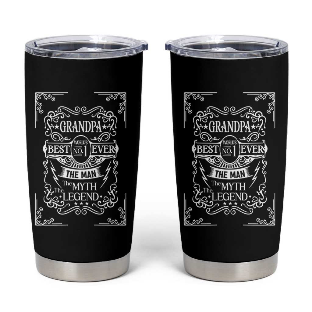 Vintage Fathers Day Gift For Grandpa Tumbler Cup The Man The Myth The Legend