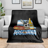 Argentine Pride Soccer And Beer Throw Blanket Football Fan Graphic