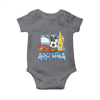 Argentine Pride Soccer And Beer Baby Onesie Football Fan Graphic