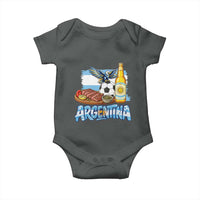 Argentine Pride Soccer And Beer Baby Onesie Football Fan Graphic