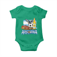 Argentine Pride Soccer And Beer Baby Onesie Football Fan Graphic