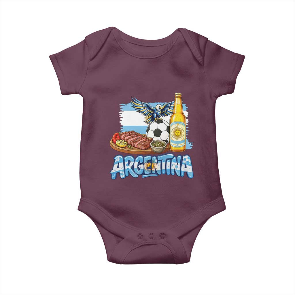 Argentine Pride Soccer And Beer Baby Onesie Football Fan Graphic