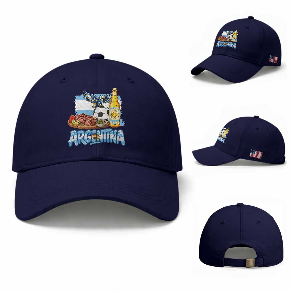 Argentine Pride Soccer And Beer Baseball Cap Football Fan Graphic