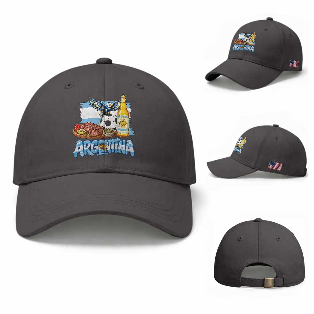 Argentine Pride Soccer And Beer Baseball Cap Football Fan Graphic
