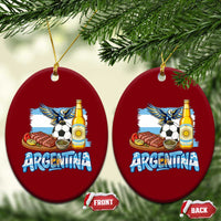 Argentine Pride Soccer And Beer Ceramic Ornament Football Fan Graphic