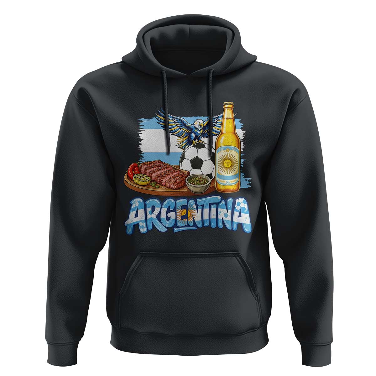 Argentine Pride Soccer And Beer Hoodie Football Fan Graphic