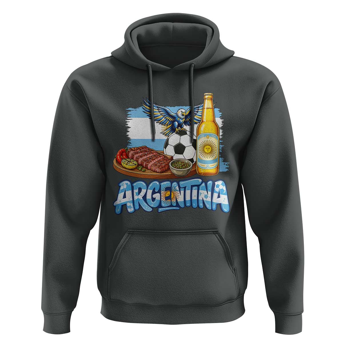 Argentine Pride Soccer And Beer Hoodie Football Fan Graphic