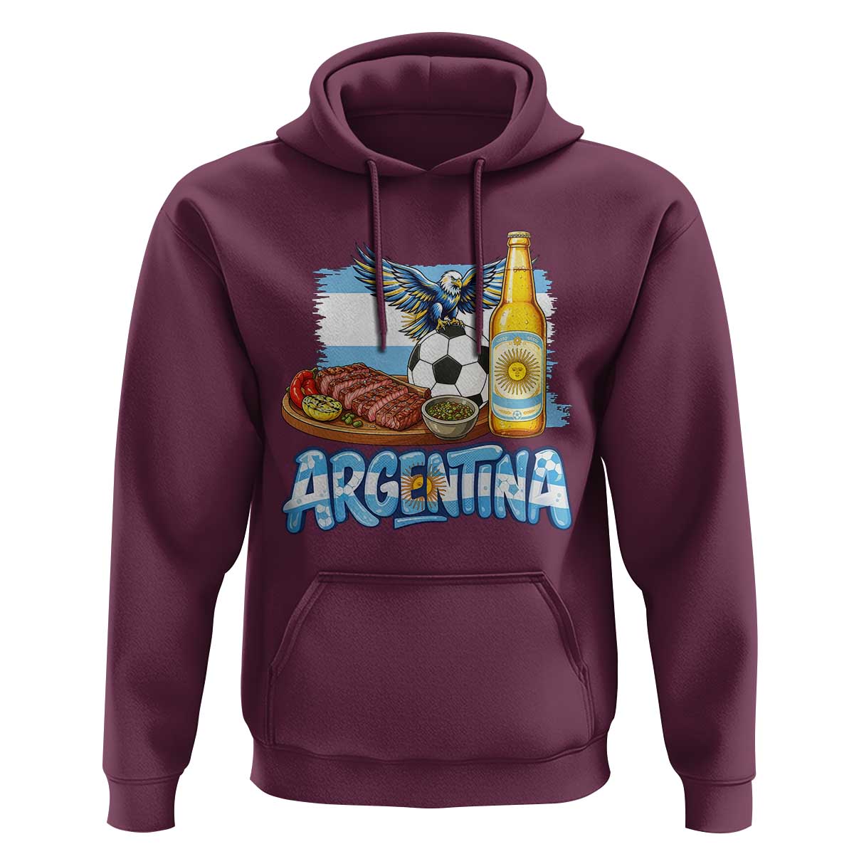 Argentine Pride Soccer And Beer Hoodie Football Fan Graphic