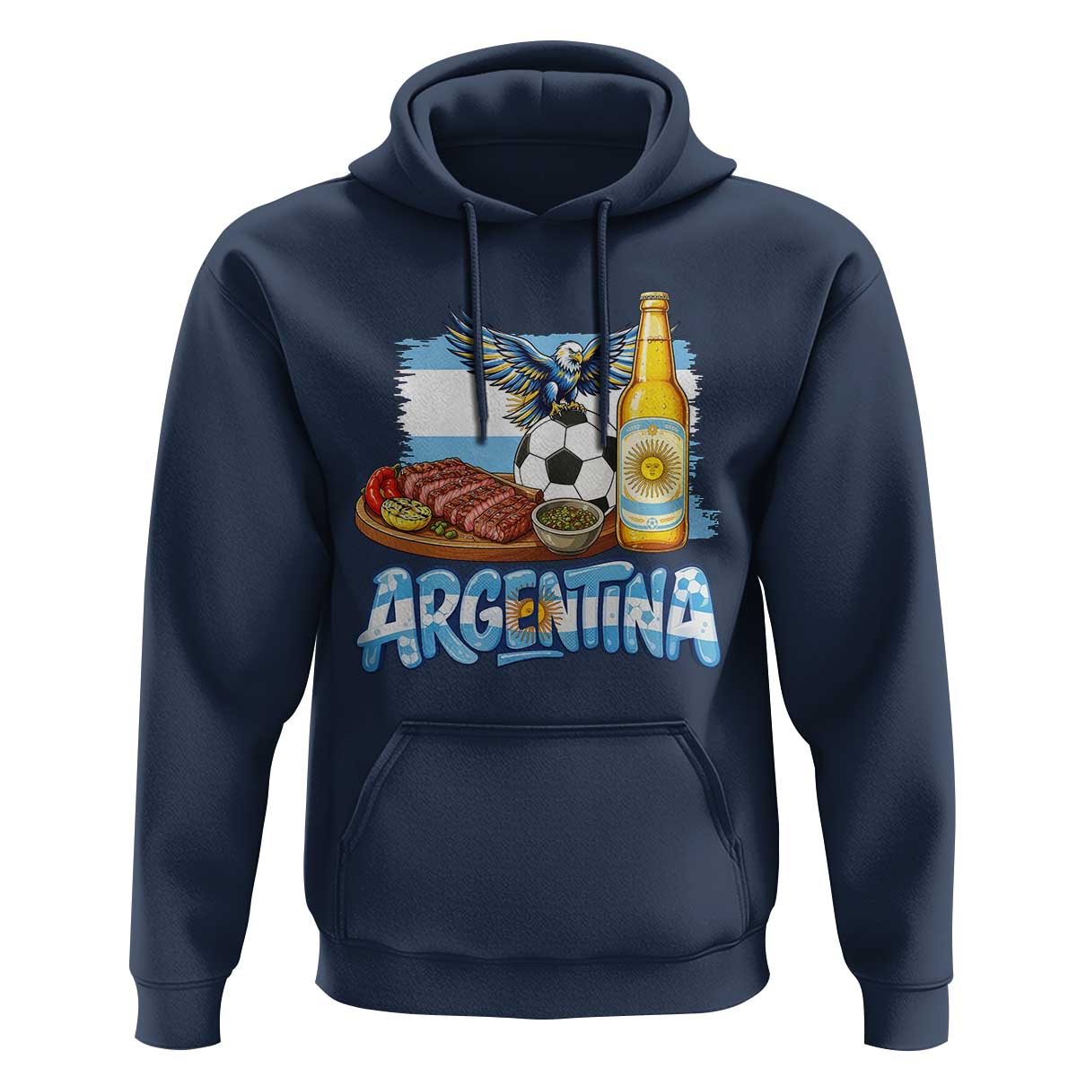 Argentine Pride Soccer And Beer Hoodie Football Fan Graphic