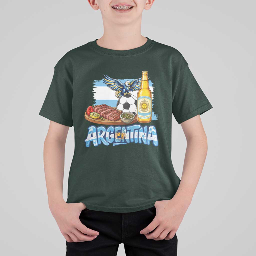 Argentine Pride Soccer And Beer T Shirt For Kid Football Fan Graphic