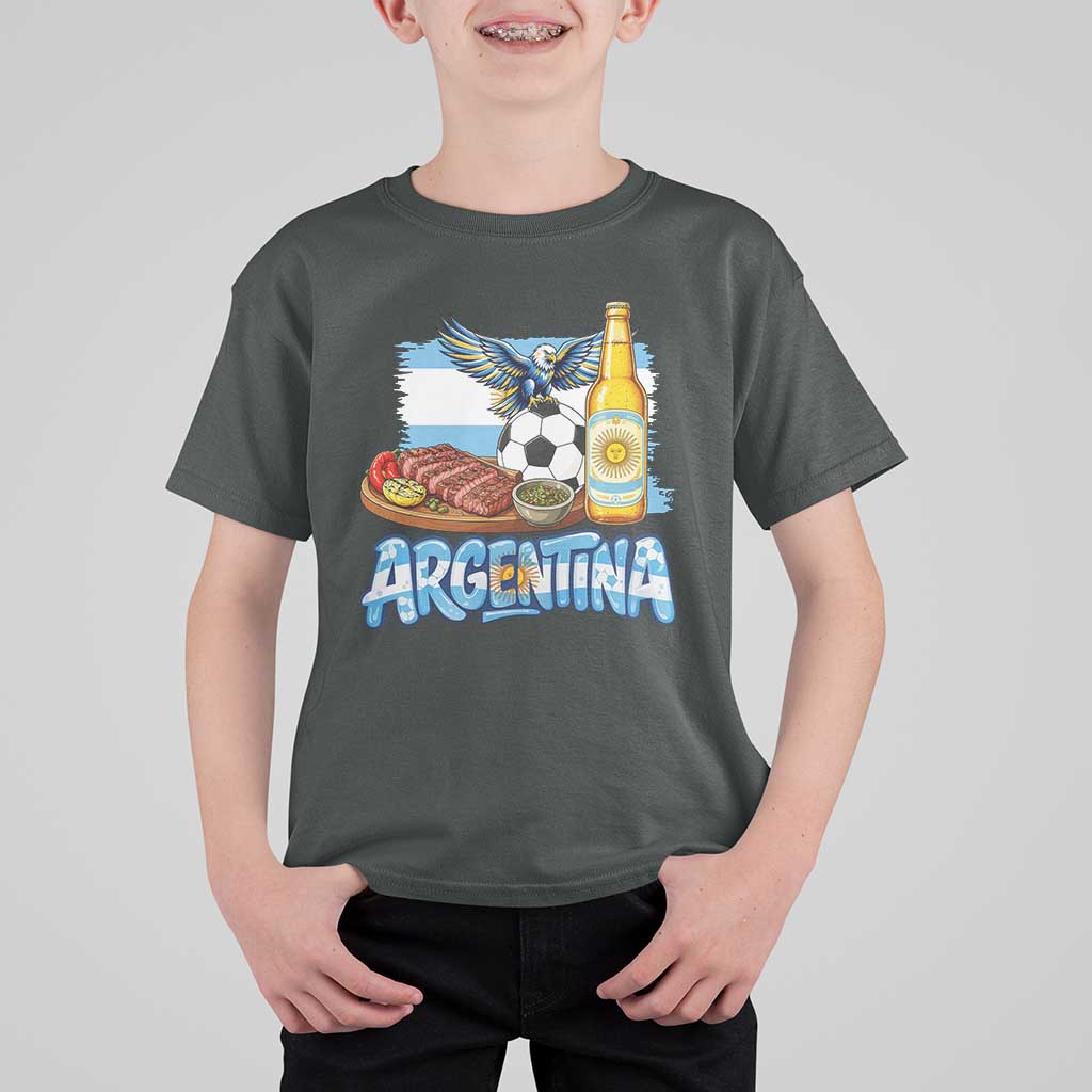 Argentine Pride Soccer And Beer T Shirt For Kid Football Fan Graphic