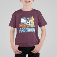 Argentine Pride Soccer And Beer T Shirt For Kid Football Fan Graphic