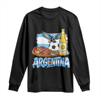 Argentine Pride Soccer And Beer Long Sleeve Shirt Football Fan Graphic