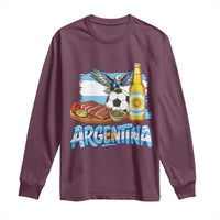 Argentine Pride Soccer And Beer Long Sleeve Shirt Football Fan Graphic