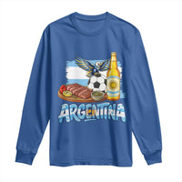 Argentine Pride Soccer And Beer Long Sleeve Shirt Football Fan Graphic