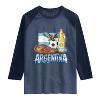 Argentine Pride Soccer And Beer Raglan Shirt Football Fan Graphic
