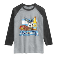 Argentine Pride Soccer And Beer Raglan Shirt Football Fan Graphic