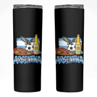 Argentine Pride Soccer And Beer Skinny Tumbler Football Fan Graphic