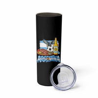 Argentine Pride Soccer And Beer Skinny Tumbler Football Fan Graphic