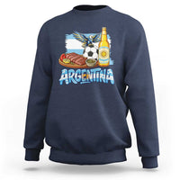 Argentine Pride Soccer And Beer Sweatshirt Football Fan Graphic