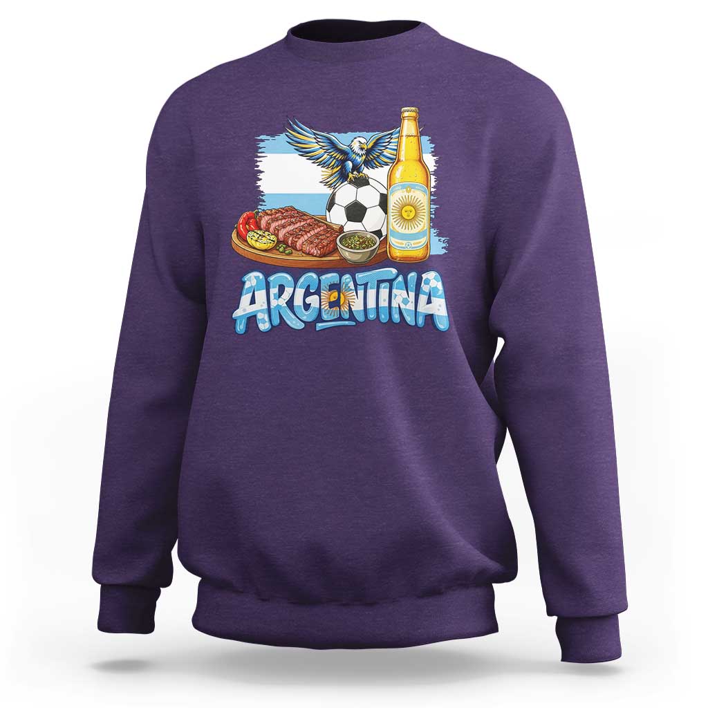 Argentine Pride Soccer And Beer Sweatshirt Football Fan Graphic