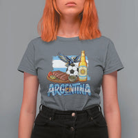 Argentine Pride Soccer And Beer T Shirt For Women Football Fan Graphic