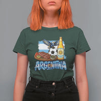Argentine Pride Soccer And Beer T Shirt For Women Football Fan Graphic