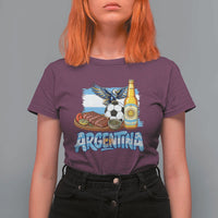 Argentine Pride Soccer And Beer T Shirt For Women Football Fan Graphic