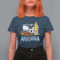 Argentine Pride Soccer And Beer T Shirt For Women Football Fan Graphic