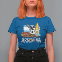 Argentine Pride Soccer And Beer T Shirt For Women Football Fan Graphic