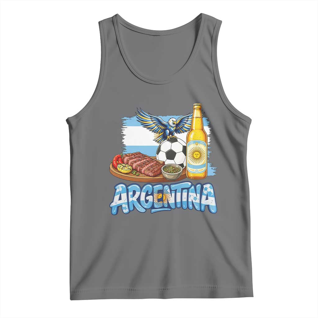 Argentine Pride Soccer And Beer Tank Top Football Fan Graphic