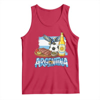 Argentine Pride Soccer And Beer Tank Top Football Fan Graphic