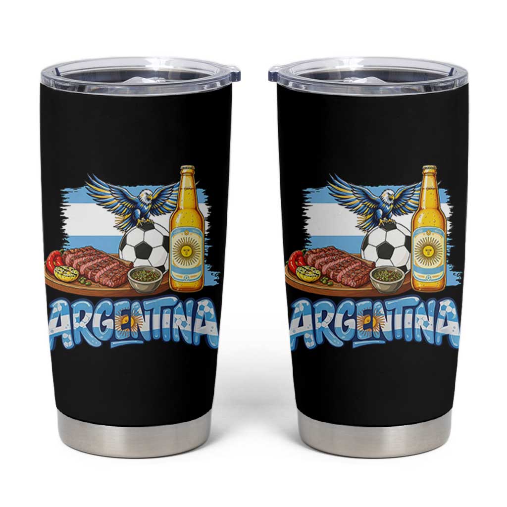 Argentine Pride Soccer And Beer Tumbler Cup Football Fan Graphic
