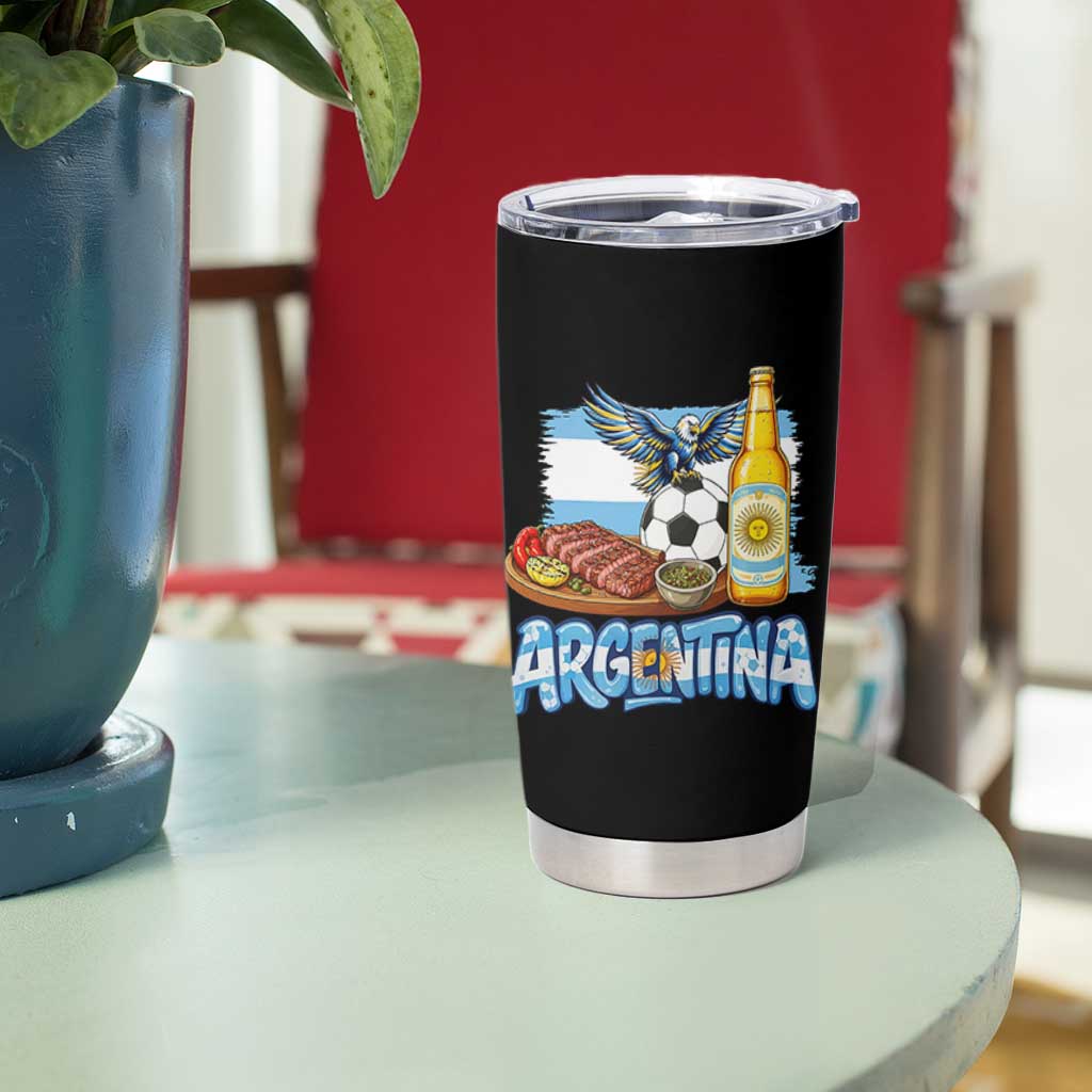 Argentine Pride Soccer And Beer Tumbler Cup Football Fan Graphic