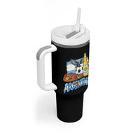 Argentine Pride Soccer And Beer Tumbler With Handle Football Fan Graphic