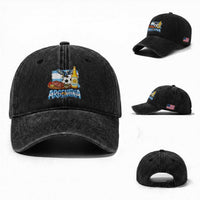 Argentine Pride Soccer And Beer Washed Cotton Baseball Cap Football Fan Graphic