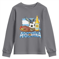 Argentine Pride Soccer And Beer Youth Sweatshirt Football Fan Graphic