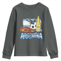Argentine Pride Soccer And Beer Youth Sweatshirt Football Fan Graphic